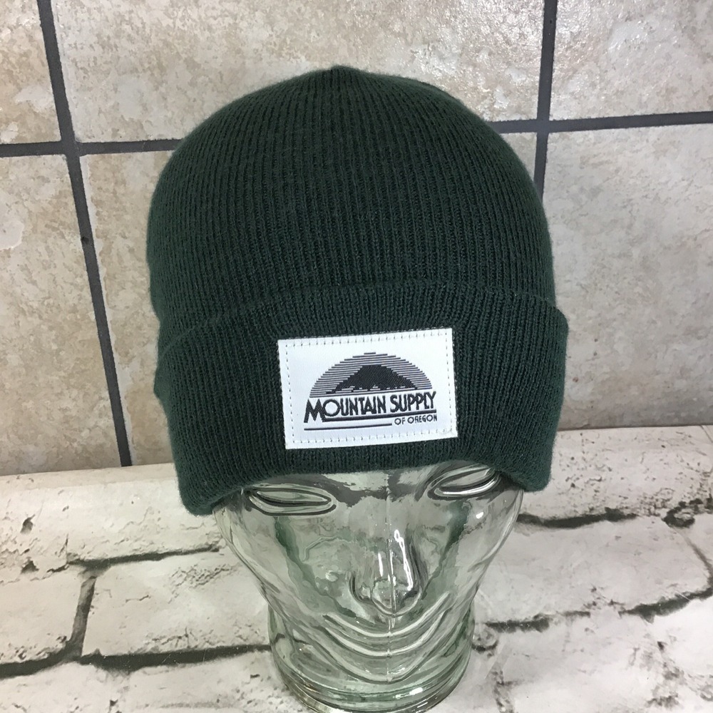 Mountain Supply Beanie Hat One Size Fits All Dark Green Warm Winter Ski Cap